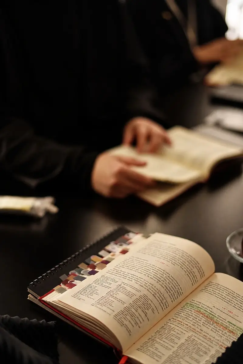Study circle with open books
